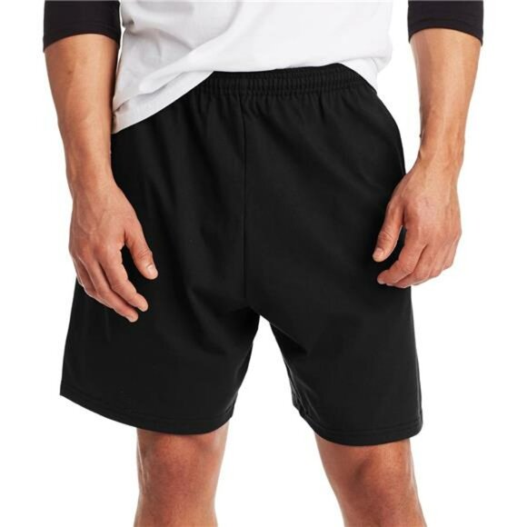 Mens Jersey Knit Shorts With Pockets Elastic Waist Lounge Gym Sleep Casual - Picture 1 of 7
